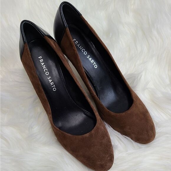 Franco Sarto Brown Leather Pumps Size 8 - Picture 4 of 11